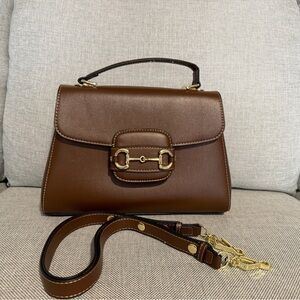 SOUL Naturalizer Brown Leather Top-Handle Satchel with Gold Hardware🩷